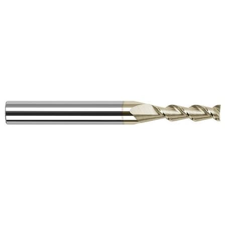 Harvey Tool 0.0620 in. 1/16 Cutter dia. x 5/16 Carbide 45 Degree Helix Square End Mill, 2 Flutes, ZrN Coated 932062-C7